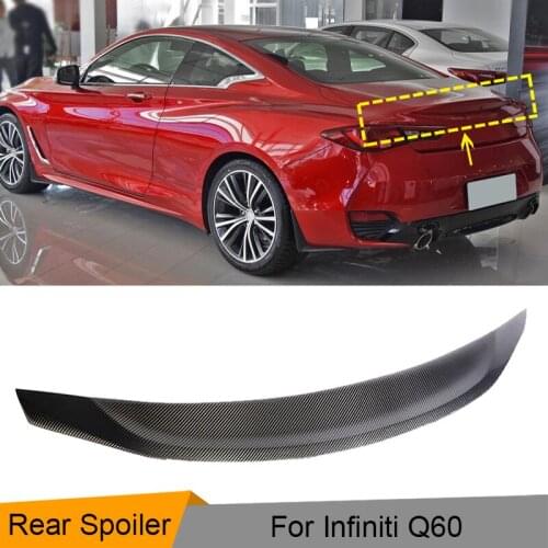 Car Rear Trunk Wing Spoiler For Infiniti Q60 2016 - 2019 Auto Car Rear Tail Trunk Boot Lip Wing Spoiler Carbon Fiber
