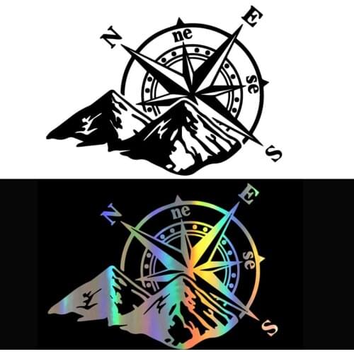 Car Laser Sticker Mountain Compass Fashion Auto Body Styling Decoration Decal Colorful Rear Windshield Stickers