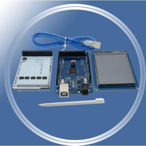 Free shipping! 3.2" TFT LCD Touch + TFT 3.2 inch Shield + Mega 2560 R3 with usb cable for Arduino kit