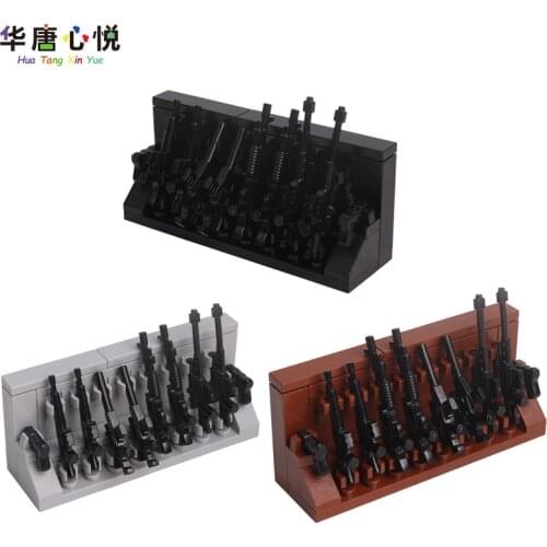 Locked Military Equipment Mechanical Storage Building Blocks Educational Toys Firearms Collect Arms Childs Gift Militarie Model