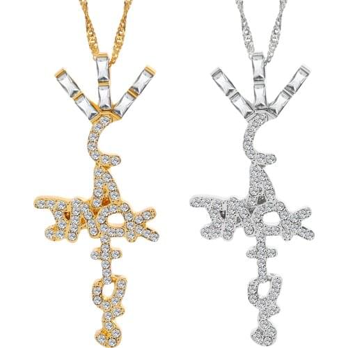 Travis Scott Product Brand Cactus Jack Shape Pendant Necklace Ice Crystal Cubic Zirconia Pendant Hip Hop Jewelry Gift