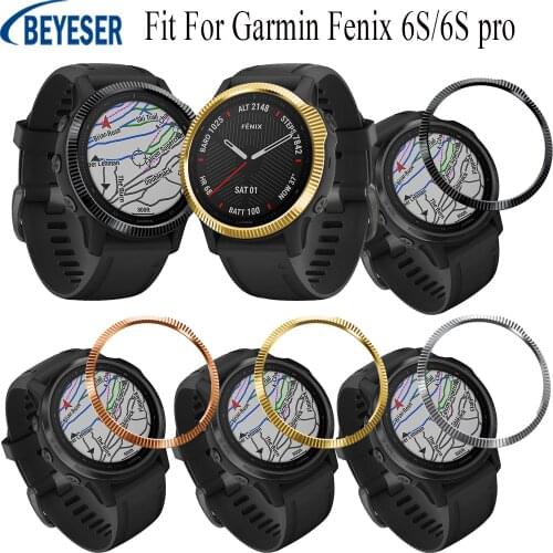 Fit For Garmin Fenix 6S/6S Pro/6S sapphire Style Frame Case Smart Goods Watch Stainless Steel Cover Anti-scratch Protection Ring
