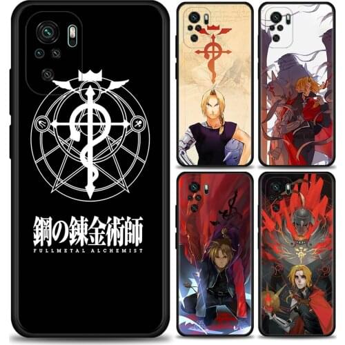 Case For Xiaomi Redmi Note 9S 9 8 Pro 7 8T 8 10 9S Case For Redmi 9A 8A 7A 7 Black Fundas Anime Fullmetal Alchemist Poster