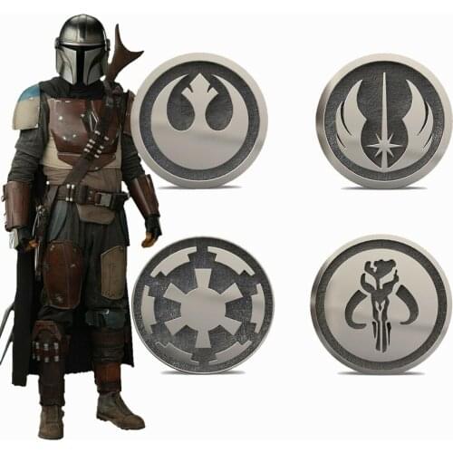 Coslive Star Wars 9 The Mandalorian Badge Jedi Pin Brooches With Box 4pcs Cosplay Collection Costume Props