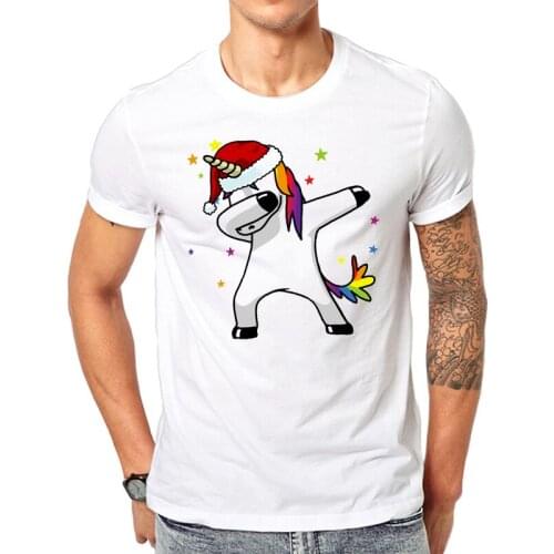 Dabbing Unicorn pug/cat/panda Shirt Hip Hop Dab Santa Hat Christmas t shirt teens unisex streetwear tops tees hip hop tshirt
