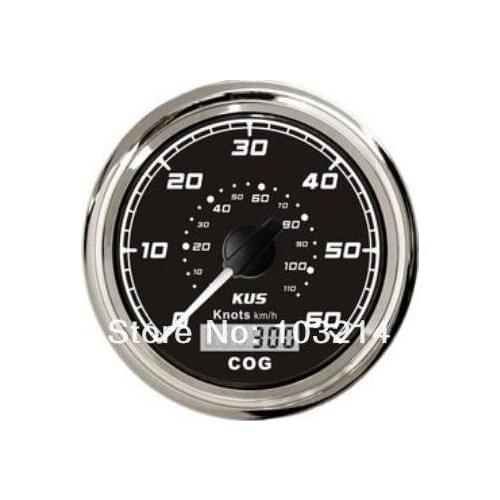 85mm GPS Speedometer Speedo Gauge With Mating Antenna Black Faceplate 0-60knots 60L