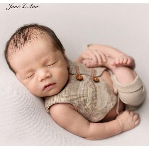 Jane Z Ann Baby photography clothing Newborn photo props little gentleman vest + shorts suit 3 colors