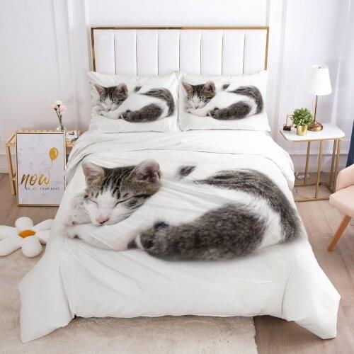 2021 new pet cat pig hedgehog animal quilt cover 3D digital printing bedding quilt cover three-piece four-piece quilt cover