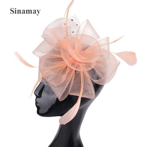 Nice Tulle Wedding Headwear For Womens Occasion Fasciantor Flower Handmade Hair Pin Ladies Nice Cocktail Hair Accessories Mesh