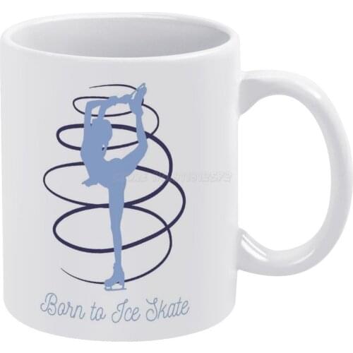 Figure Skating Ice Skate Pirouette Gift White Mug 11oz Ceramic Tea Cup Coffee Mug Friends Birthday Gift Skate Skating Skater Ska
