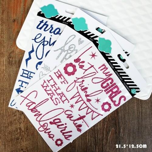 KSCRAFT Shiny Dark blue/Silver/Rose Red Self- adhesive Sticker for Scrapbooking/ DIY Crafts/ Card Making Decoration