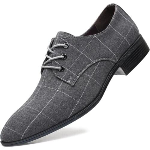 Men Classic Business Shoes Man Dress Shoes Fashion Korea Pointed Toe Lace-Up Formal Wedding Shoes Men Black Lattice 2021 New