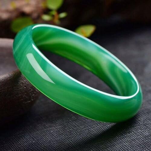 Genuine Natural Green Jade Bangle Bracelet Charm Jewellery Fashion Accessories Hand-carved Lucky Amulet Gifts For Women and Men