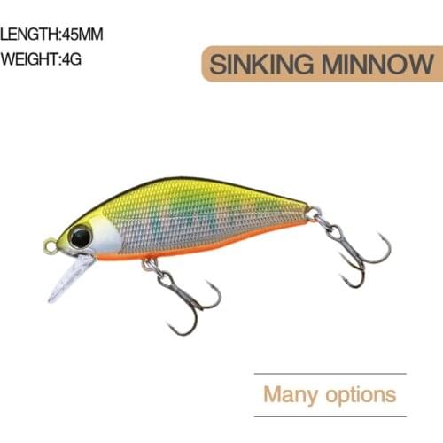 1PCS Fishing Lure 45MM 4G Minnow Lure 3D Eyes Sinking Deep Artificial Bait Wobblers Crankbait Jig Pesca Trout Fishing Tackle