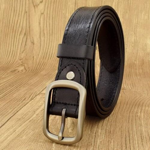 Real Genuine Leather Belts for Man Top Quality Male Casual Alloy Pin Buckle Belt Men Luxury Brand Design 2021 Waist Jeans Belt