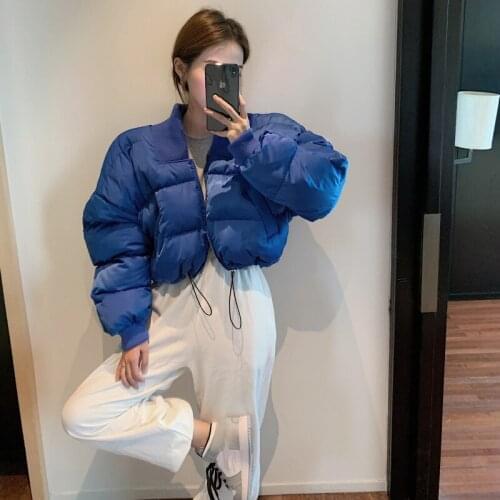 Cotton-padded Jacket 2020 New Womens Winter Simple Warm Fashion Windproof Bread Jacket Solid Color Casual Bubble Coat