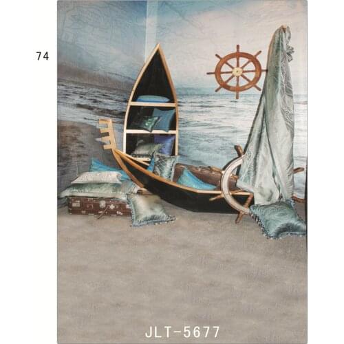 Fabric Cloth Backgrounds for Photos Sailing Boat Computer Printed Wedding Children Baby Photography Backdrops for Photo studio