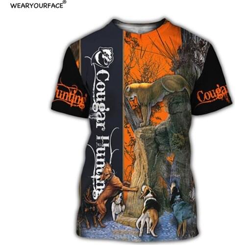 Cougar Hunting 3D All Over Print Crewneck Hoodies Sweatshirts Zipper Shorts Outdoor Vocation Sport Streetwear Unisex Clothing