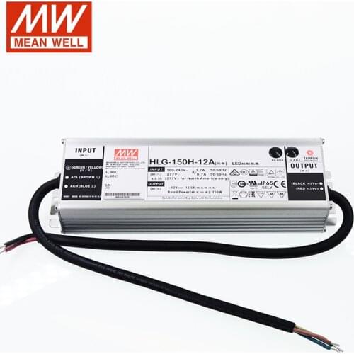 MEAN WELL HLG-150H Series DC12V 24V 36V 48V 42V 54V 150W Rain-proof Single Output Adjustable LED Lighting Switching Power Supply
