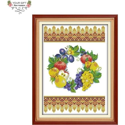Your Gift Free Shipping Counted and Stamped Fruits Tapestry Needlepoint Embroidery Cross Stitch Kits for Home Decor J033