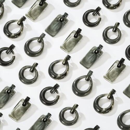 Vintage Black Acrylic Earrings 2020 Fashion Korean Geometric Statement Earrings Crystal Resin Drop Earring for Women Jewelry