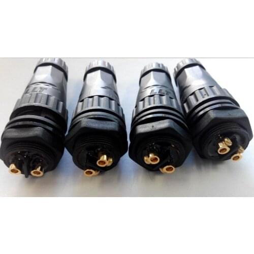 High Quality Waterproof Connector,M22 2 pin Panel Mount Cable Connector,Screw Lock Male female LED Light Adaptor, Field Assembly