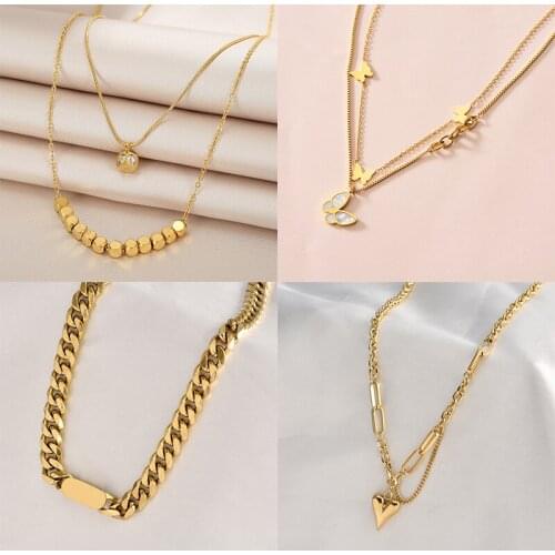 XIYANIKE 316L Stainless Steel MultI-layer Tassel Geometric Necklace For Women 2021 Trendy Fashion Party Jewelry collares para