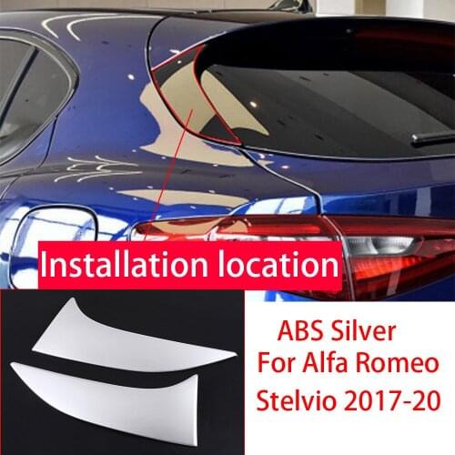 2pcs ABS Rear Tailgate Triangle Plate Cover For Alfa Romeo Stelvio 2017-2020