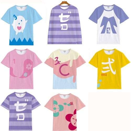 NEW Japanese Anime ZOMBIE LAND SAGA Minamoto Sakura Yamada Tae Nikaido Saki Cosplay Costume Women Short Sleeve T-shirt Tee Tops