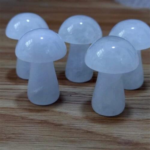 Mushrooms Figurine Natural Stones Carved Crafts Decor Quartz Healing Crystal Reiki Statue Trinket Gift Gems Room Ornament