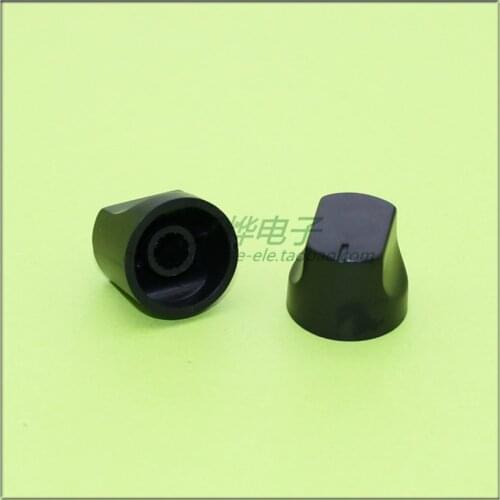 10 pieces 19*15MM black plastic knob potentiometer knob speed control knob flower shaft inner hole 6MM