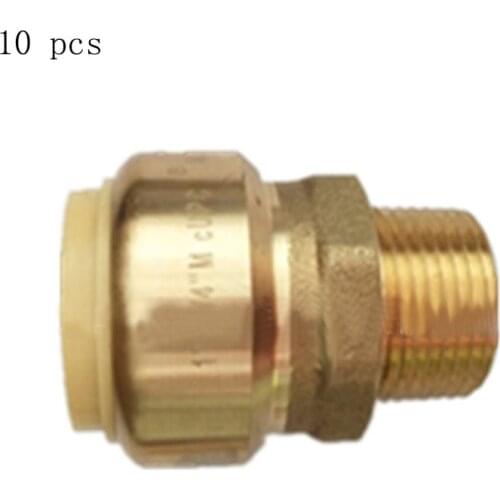 10 pcs push in tube fittings for Various valves brass push ball valve thread connector quick connect copper pipe fittings