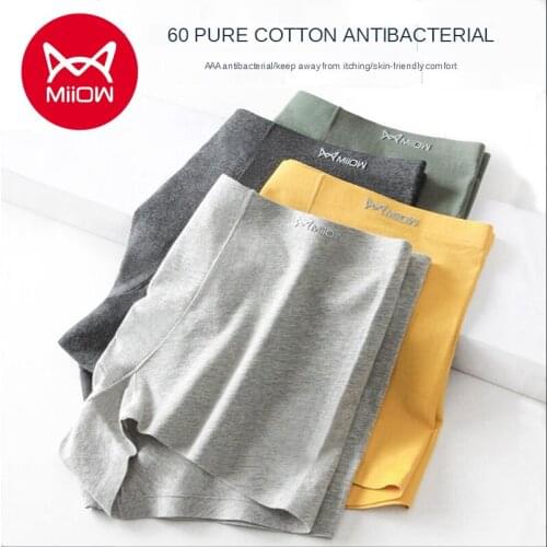 MiiOW Mens Underwear Cotton Boxer Briefs Mens 60 Cotton Summer Thin Antibacterial Mens Underwear