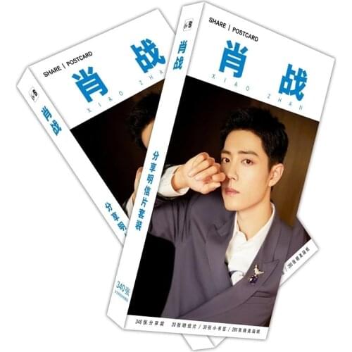 340 Pcs/Set Chen Qing Ling Paper Postcard Xiao Zhan Figure Greeting Card Message Card Birthday Gift Card