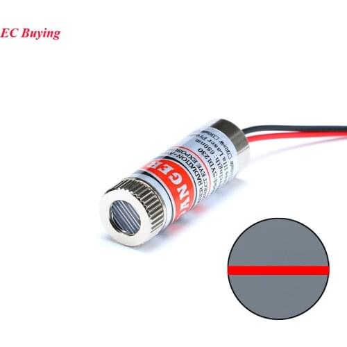 5mW 650nm Red Line Laser Module Focus Adjustable Laser Diode Head Industrial Diameter 12MM 5V Metal Glass Lens Head