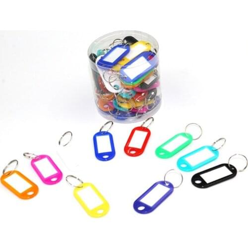 50Pcs/Set Portable Key ID Tag Luggage Numbered Name Baggage Key Chains Label Card with Split Ring Keyring Accessories
