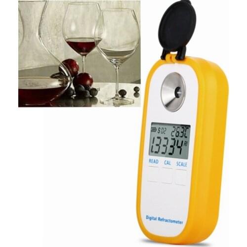 Digital Grape Alcohol Refractometer Sugar Wine Concentration Meter Brix 0-50% Alcohol 0-22% VOL KMW 0-25% Oe 0-150 Densitometer