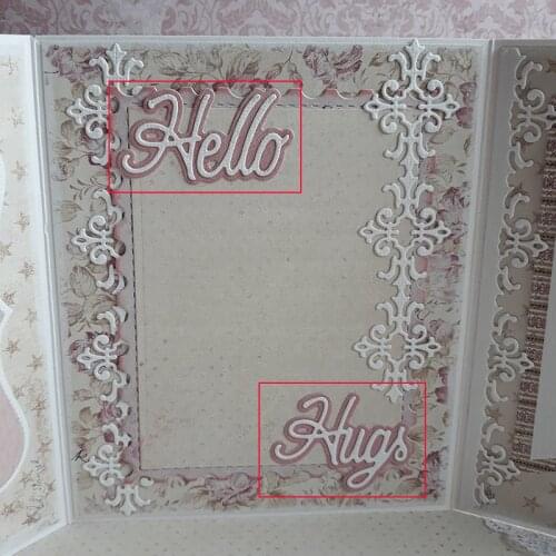 Friend Hello Hugs Sentiment Cutting Dies Cutter Knife Mould Scrapbooking Dies Metal Embossing Stamps and die for Card Making DIY