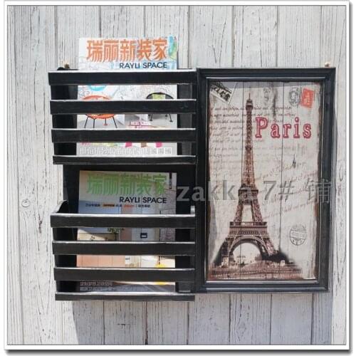 Western old junk retro nostalgia cafe walls Wall storage rack clothing store wall decoration News Stand