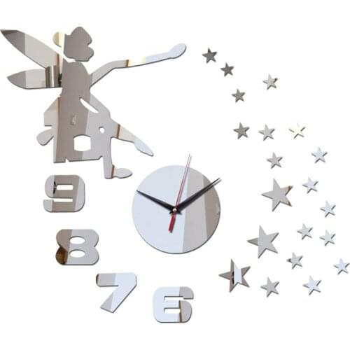 New hot wall clock clocks acrylic mirror stickers home decor living room Europe design mirror needle quartz sticker