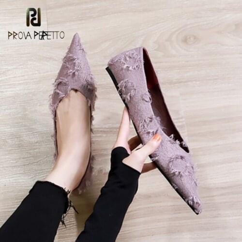 New All-match Flat-bottomed Grandma Shoes Satin Woolen Surface V-pointed Toe All-match Fashion Single Shoes Lazy Shoes
