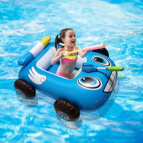 New Inflatable Car Swimming Circle Kids Water Spray Swimming Pool Play Water Gun Toy Water Fire Truck Collision Car Summer Toys
