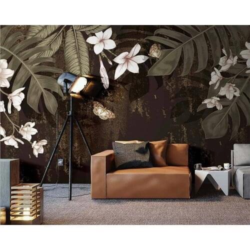 Beibehang обои 3d Photo Wallpaper Nordic Minimalist Plant Coconut Leaf Palm Tree Living Room Bedroom TV Background 3D Wallpaper