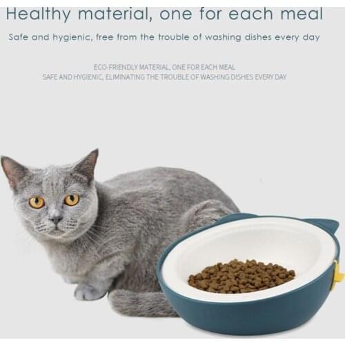 Disposable Cat Dog Bowl Stainless Steel Cat Bowl Safeguard Neck Puppy Cats Feeder Non-slip Crashworthiness Base Pet Bowls