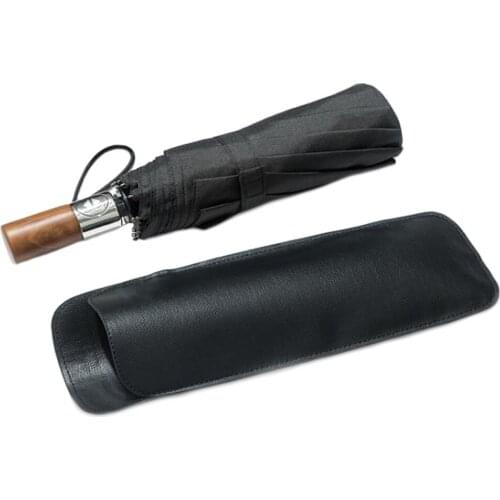 Wooden Handle Wind Resistant Three Folding Automatic Umbrella Rain Women Auto Windproof Umbrellas Men Business Windproof Parasol