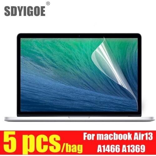 5pcs laptop screen protector For macbook Air 13 (2015-2017) A1466 A1369 clear static protective film screen protective film
