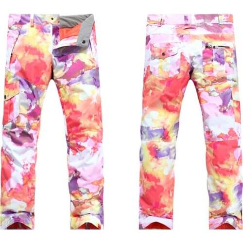 Gsou Snow Womens Lucky Cloud Skiing Pants Female Winter Padded Snowboarding Cycling Hiking Sports Trousers Waterproof 10K