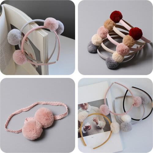 1Pcs Childrens Hair Accessories Headband Cute Autumn And Winter Plush Ball Baby Hair Headband Baby Hair Bands