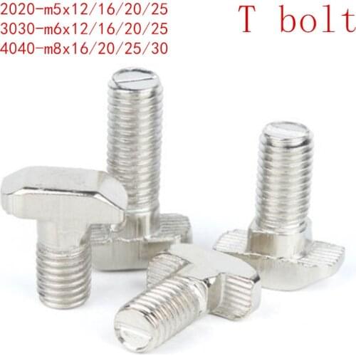 10PCS 5PCS M5 M6 M8 T Hammer Head T Bolt Aluminum Connector T head bolts Screws for 20/30/40/45 Aluminum Profiles