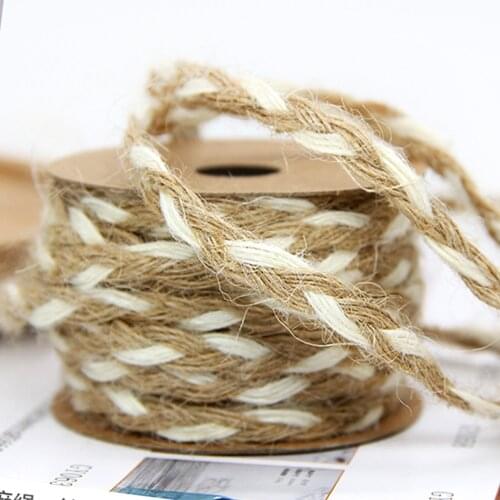 5M Natural String Jute Twine Burlap Rope for DIY Florist Bouquet Hemp Ribbon Party Decor Accessories Halloween Knitting Cords